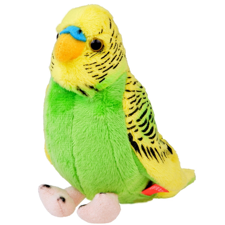 Plyšová papoušek vlnkovaný zeleno-žlutý