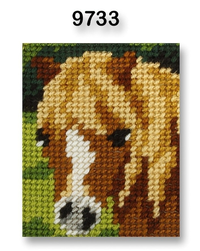 VTC Vyšívací sada s předtištěným motivem 70262/9733 koník III, hnědá, 17x20,5cm