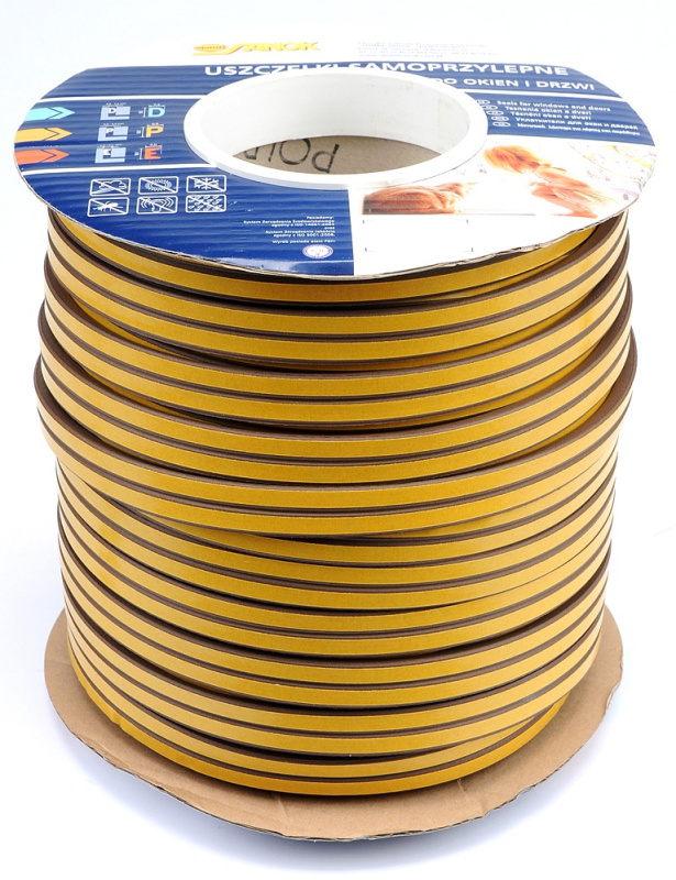 Vorel Těsnění do oken a dveří samolepící 9x7,5mm TYP D hnědé 100M, TO-76767