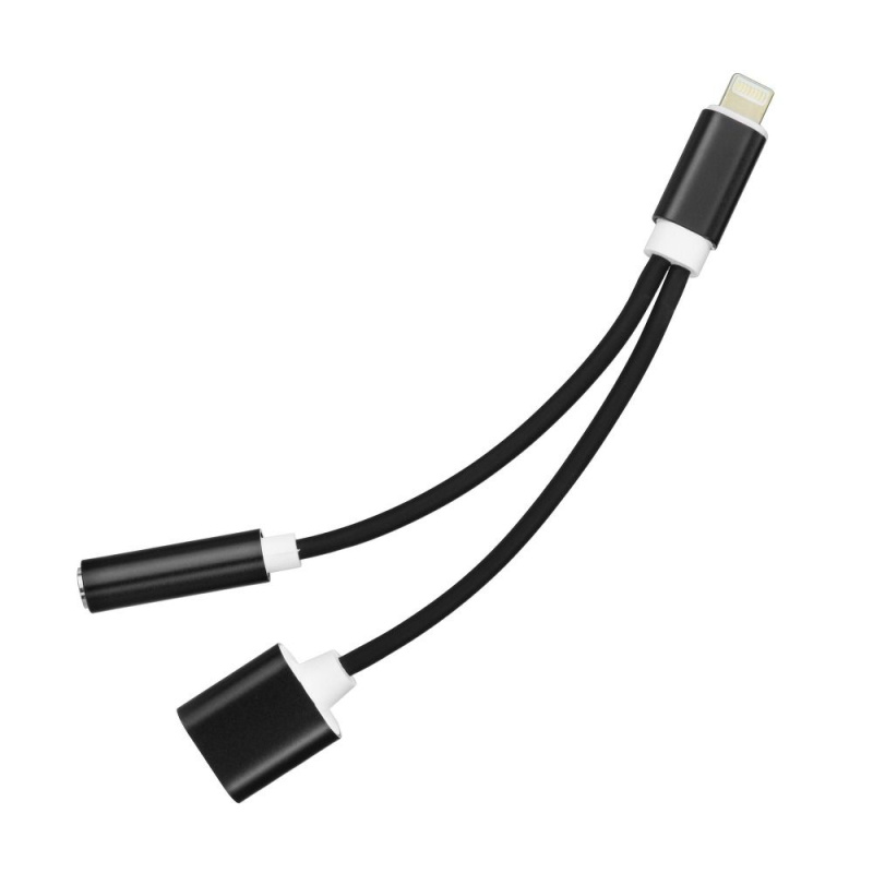 OEM Forcell adaptér pro Apple Iphone 7/7 plus/ 8/8 plus/ X - Jack 3,5 mm černý