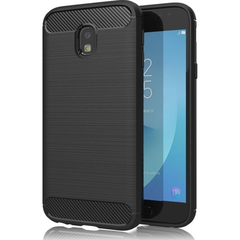 OEM Pouzdro Forcell Carbon back cover pro Samsung J330 Galaxy J3 2017 - černé