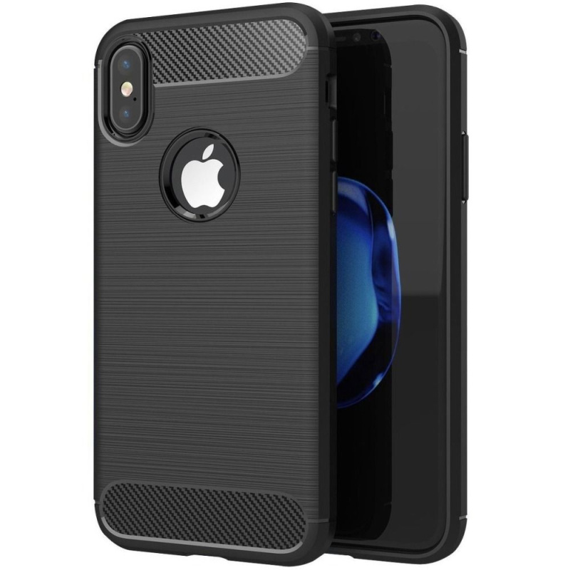 OEM Pouzdro Forcell Carbon back cover pro Apple iPhone X - černé