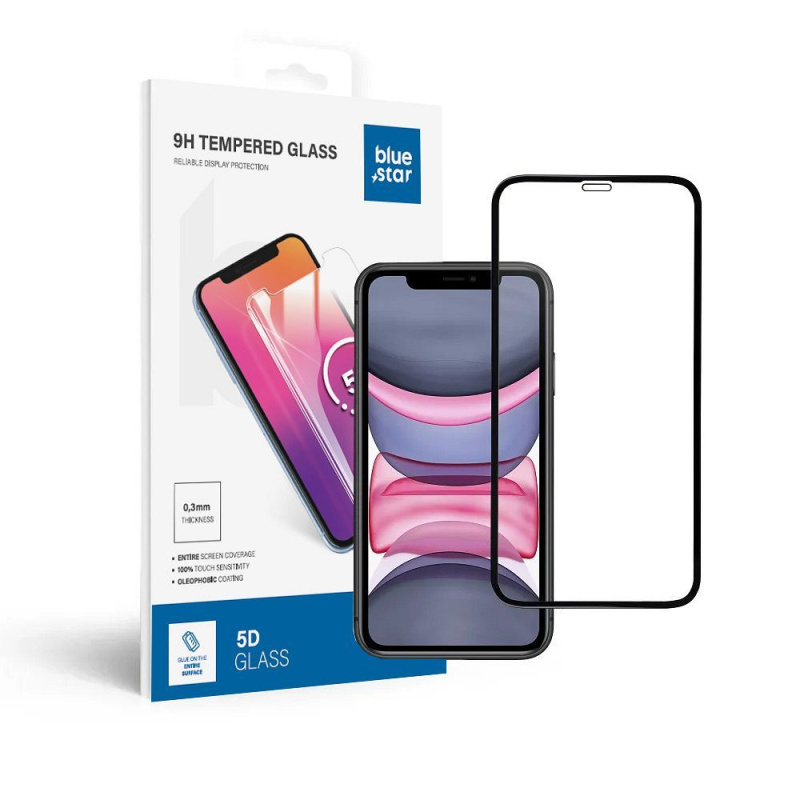 Blue Star Ochranné tvrzené sklo BlueStar 5D - Apple Iphone XR 6.1" (full glue) černé