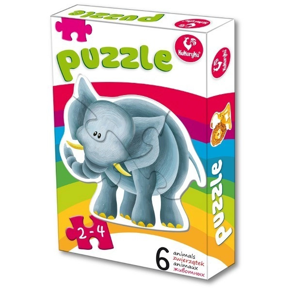 KUKURYKU Zvířátka ze ZOO 6v1 2-4 dílků