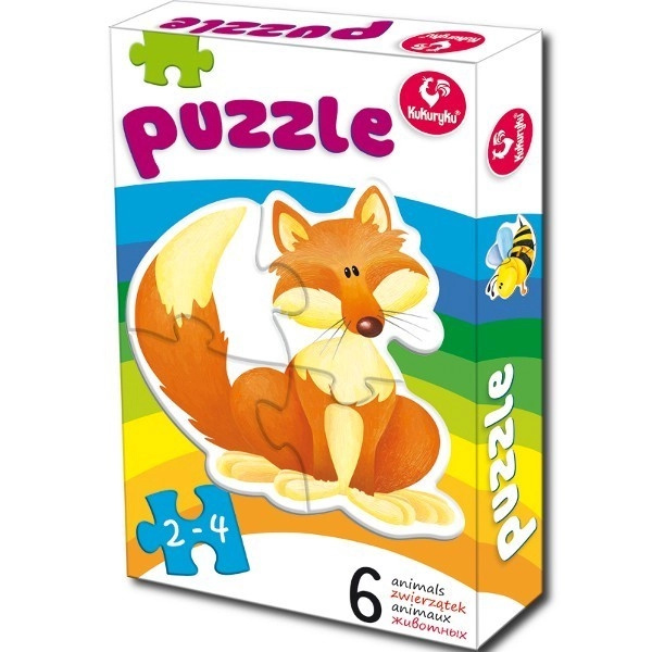 KUKURYKU Baby Zvířátka 6v1 2-4 dílků