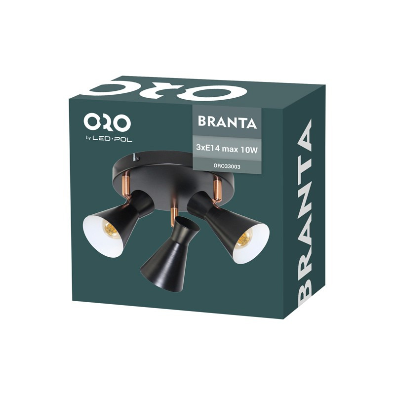 LED bodové svítidlo LED-POL Branta 3XE14 B/W
