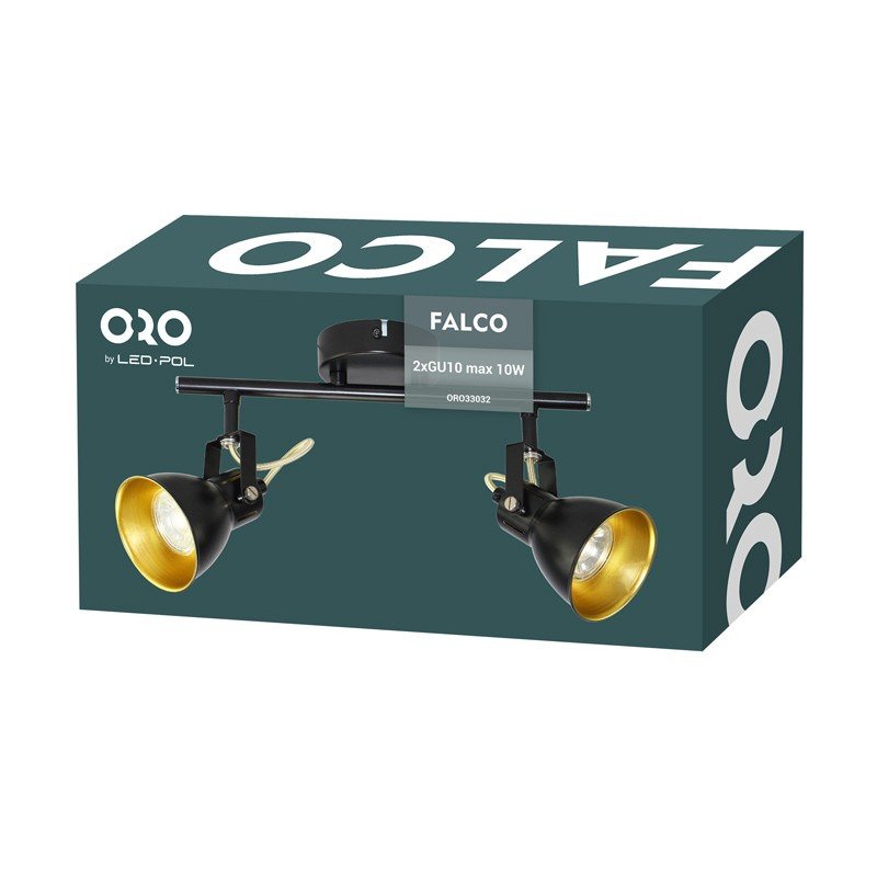 LED bodové svítidlo LED-POL Falco 2XGU10 B/G
