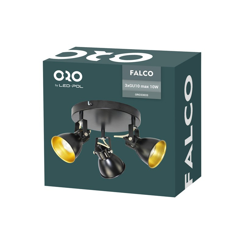 LED bodové svítidlo LED-POL Falco 3XGU10 B/G