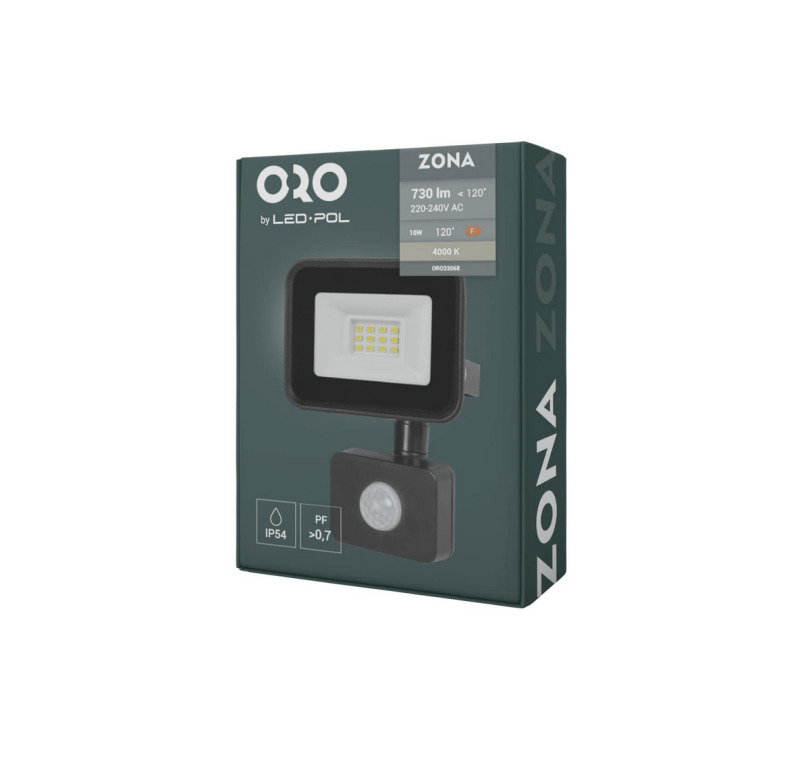LED reflektor LED-POL Zona LED 10W neutrální bílá B PIR