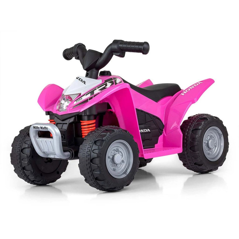 Elektrická dětská čtyřkolka HONDA ATV růžová – licencované odrážedlo MILLY MALLY
