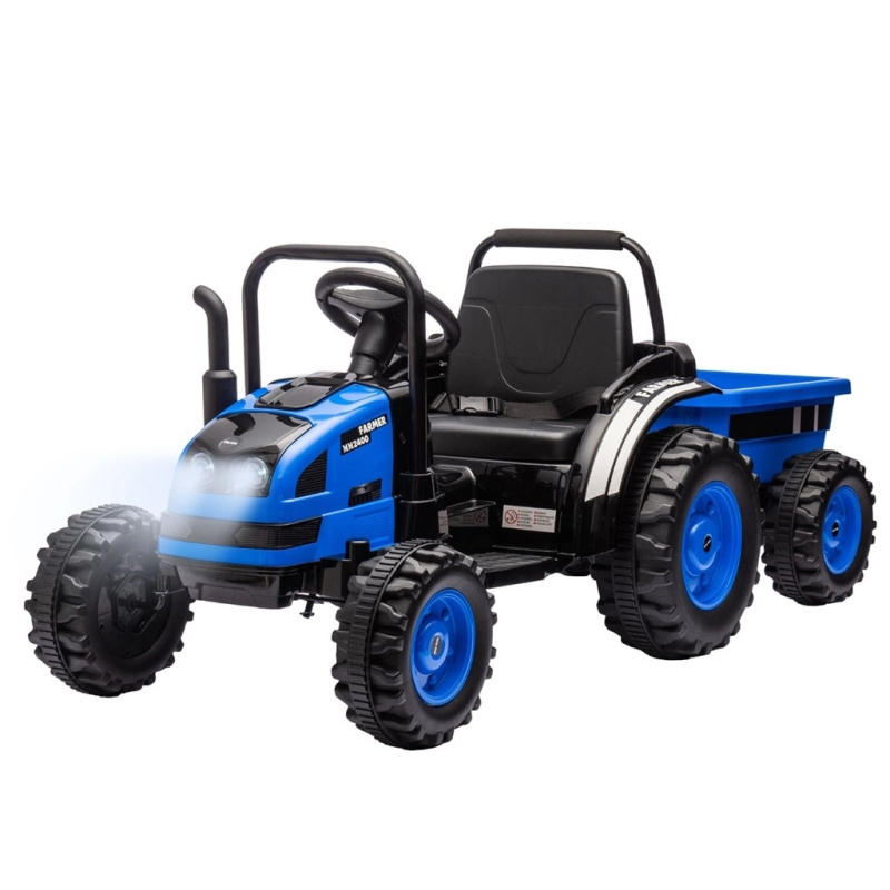 Elektrický traktor s přívěsem Milly Mally Farmer modrý