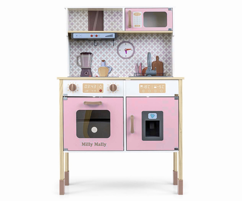 Dřevěná kuchyňská souprava Bjorn růžová