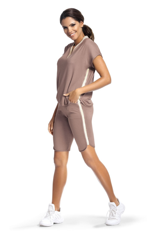 Dámské pyžamo Hamana Argo SET 3/4 Cappucino Barva: Hnědá, Velikost: XL