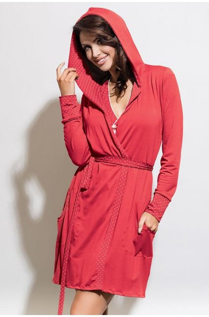 Dámský župan Hamana Iness gown coral Barva: Červená, Velikost: L/XL