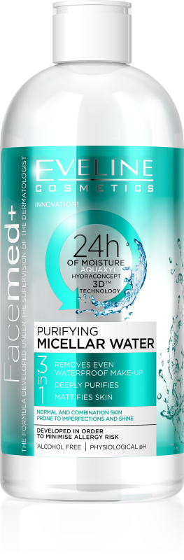 EVELINE Facemed+ Čistící micelární voda 3v1 400 ml