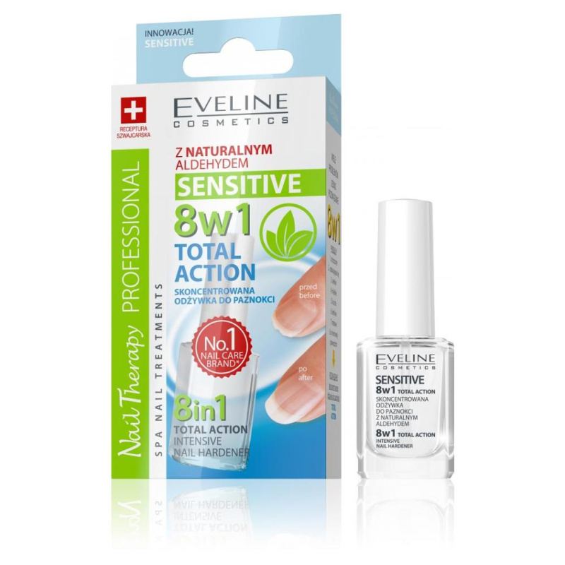 Eveline Cosmetics Total Action zpevňující lak na nehty 8 v 1 12 ml