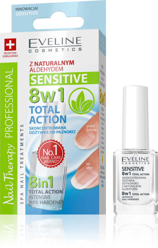Eveline Cosmetics Total Action zpevňující lak na nehty 8 v 1 12 ml