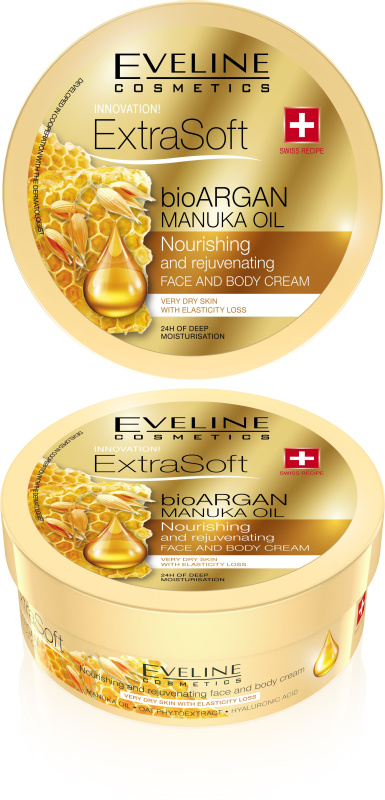 Eveline Cosmetics Extra Soft hydratační krém na tělo a obličej s arganovým olejem 175 ml