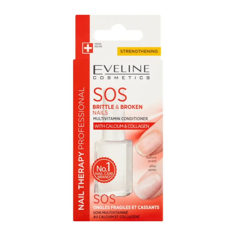 Eveline Cosmetics Nail Therapy Professional SOS multivitaminový kondicionér s vápníkem 12ml