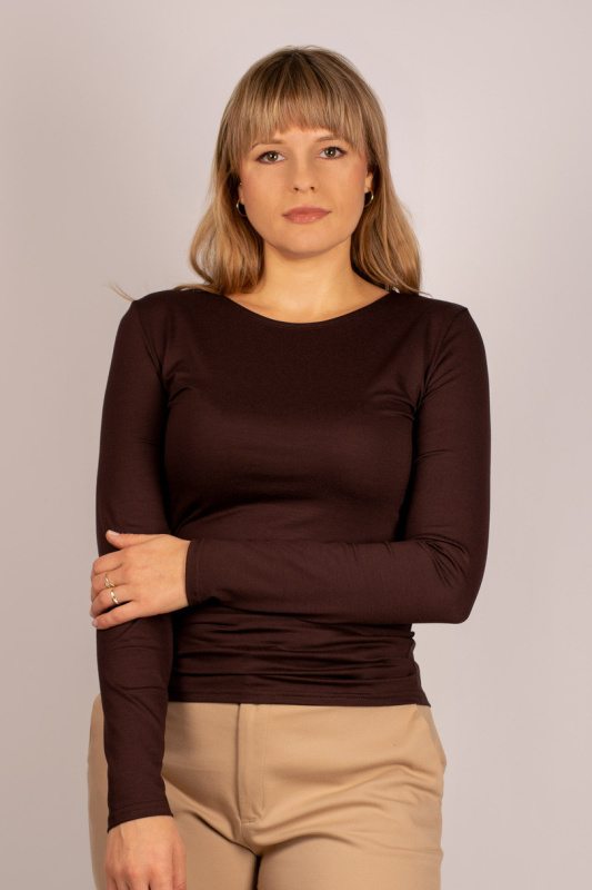 MANATI Košilka s dlouhým rukávem hnědá Hnědá L