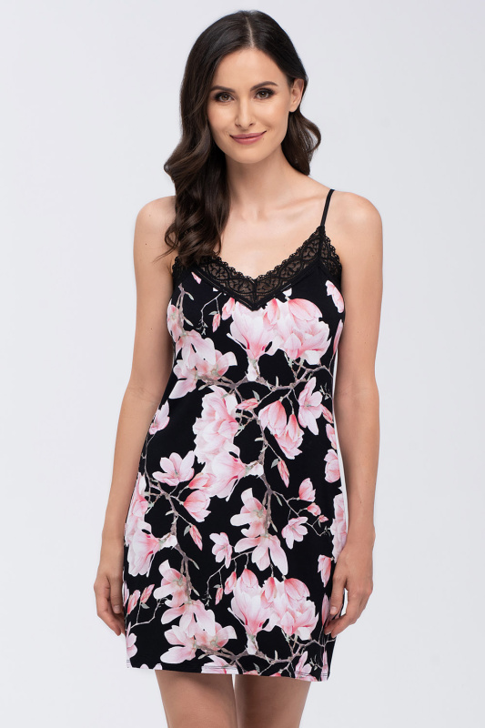 Noční košilka Babella Magnolia Barva: Černá, Velikost: L