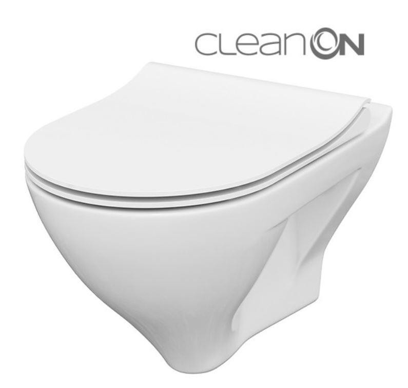 Cersanit Závěsná WC mísa Mille Clean On + WC sedátko Slim