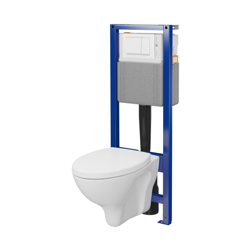 Cersanit Sada WC mísy s deskou a podomítkovým modulem Delfi, vč. tlačítka