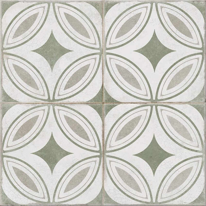 Dlažba Toscaria Charm Green Patchwork Mat 42/42