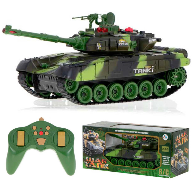 RCobchod RC válečný tank T-80 No.9993 green camo 2,4 GHz RTR 1:24