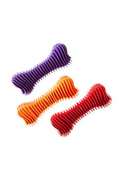 Hračka pes Kost Dentální žebrovaná plovací 12cm 1 ks