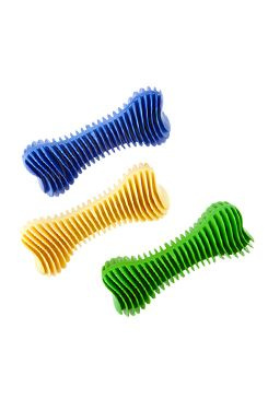Hračka pes Kost Dentální žebrovaná plovací 14cm 1 ks