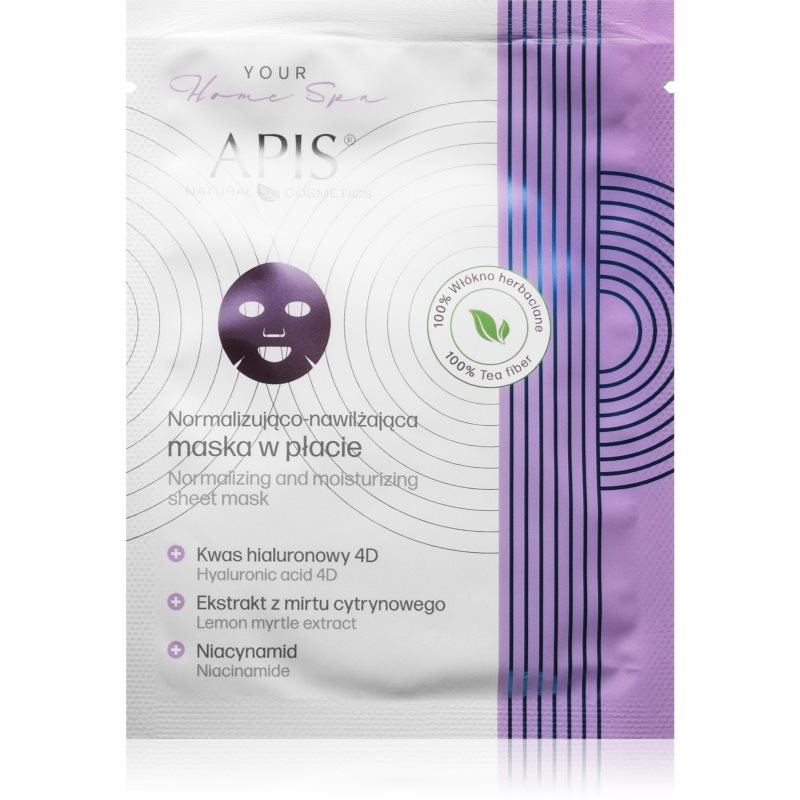 Apis Natural Cosmetics Home Spa hydratační plátýnková maska na obličej 20 g