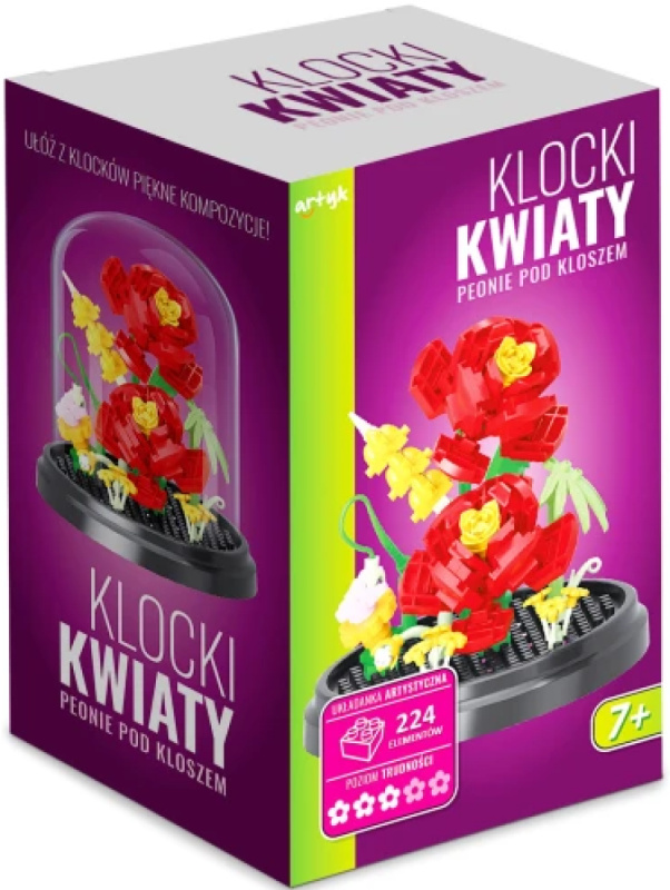 Stavebnice květin – pivoňky pod kloboukem (224 dílků)
