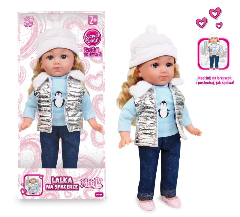Mluvící panenka Natalia v stříbrné vestě