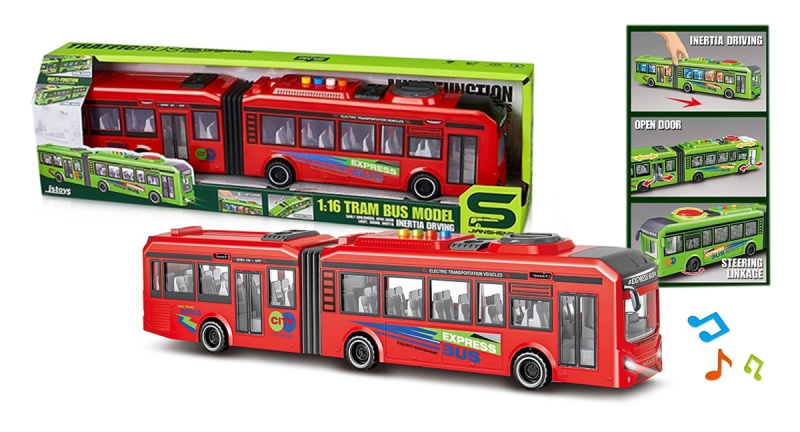 Dvoukloubový autobus – dětské vozidlo se zvuky a světly