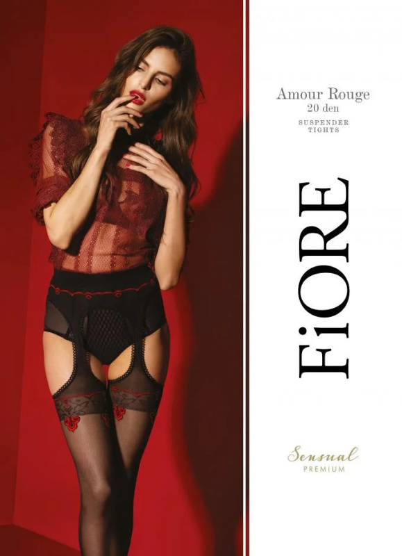Dámské punčochové kalhoty Fiore O 5028 Amour Rouge 20 den blackred 2-S