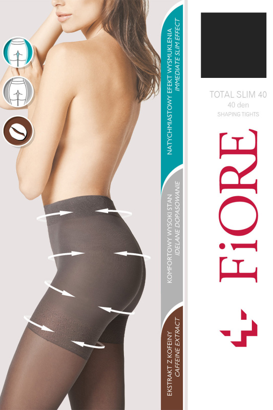 Silonkové punčocháče Fiore Total Slim 40 den M5207 Barva: Černá, Velikost: 4-L