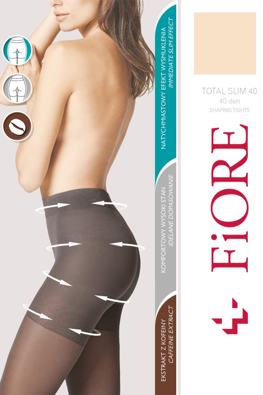 Silonkové punčocháče Fiore Total Slim 40 den M5207 Barva: Béžová, Velikost: 5-XL
