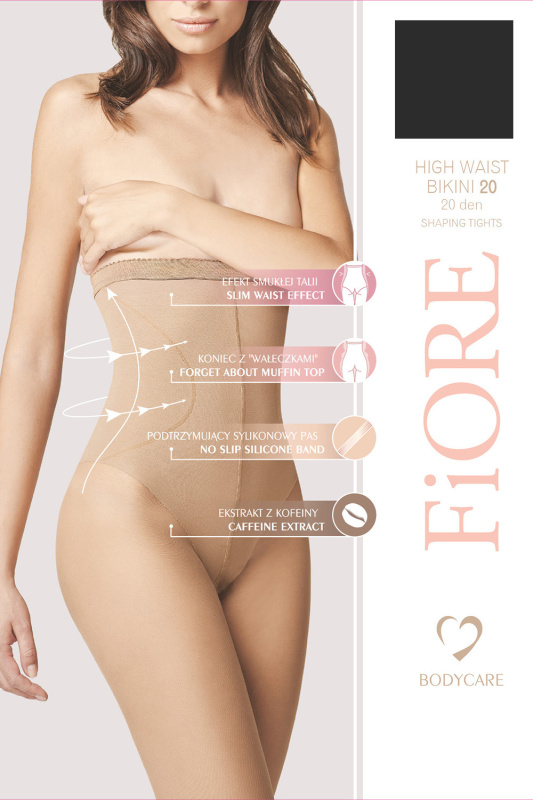 Silonkové punčocháče Fiore High Waist Bikini 20 den M5218 Barva: Černá, Velikost: 3-M