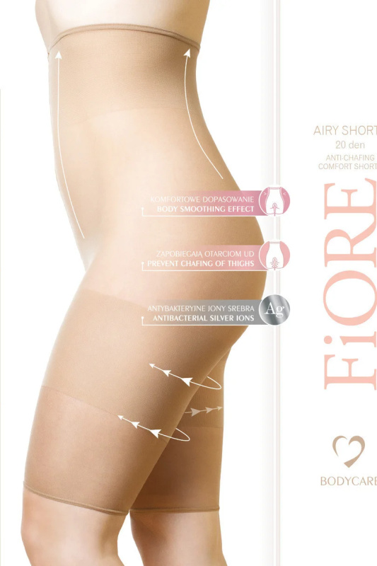 Šortky Fiore Airy Shorts 20 DEN bermudy - výprodej Barva: Béžová, Velikost: 3/4