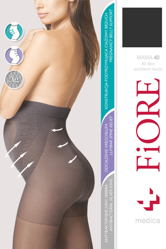 Silonkové punčocháče Fiore Mama 40 den M5209 Barva: Černá, Velikost: 4-L