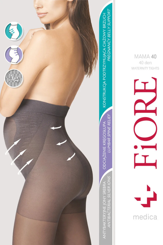 Silonkové punčocháče Fiore Mama 40 den M5209 Barva: Šedá, Velikost: 3-M