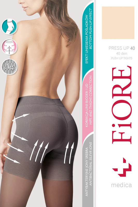 Silonkové punčocháče Fiore Press Up 40 den M5202 Barva: Béžová, Velikost: S