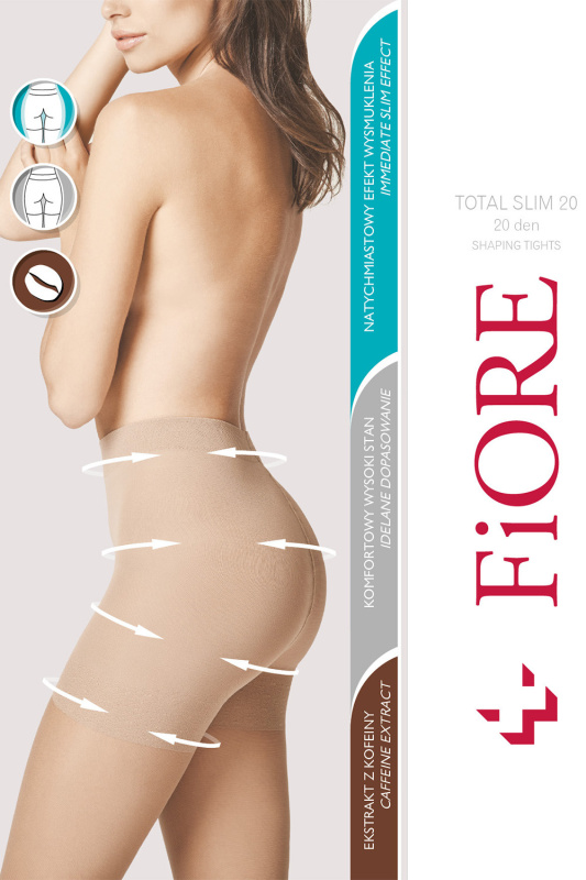 Silonkové punčocháče Fiore Total Slim 20 den M5206 Barva: Béžová, Velikost: S