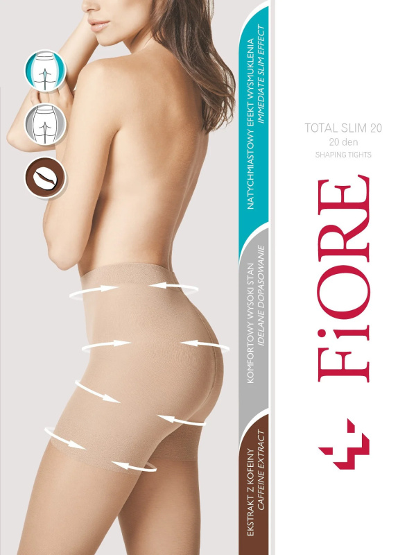 Silonkové punčocháče Fiore Total Slim 20 den M5206 Barva: Béžová, Velikost: 3-M