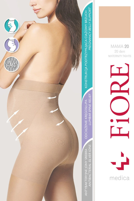 Silonkové punčocháče Fiore Mama 20 den M5208 Barva: Béžová, Velikost: 5-XL