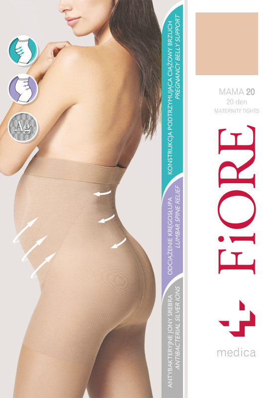 Silonkové punčocháče Fiore Mama 20 den M5208 Barva: Béžová, Velikost: 5-XL