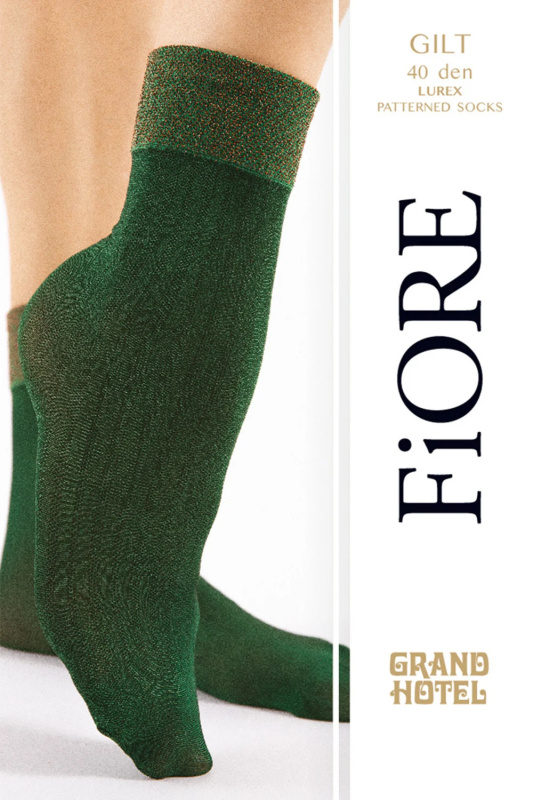Silonkové ponožky Fiore Gilt 40 DEN G1162 Barva: Zelená, Velikost: UNI
