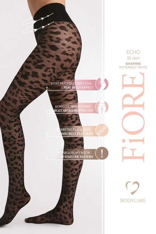 Silonkové punčocháče Fiore Echo 30 DEN F5005 Barva: Černá, Velikost: 4-L