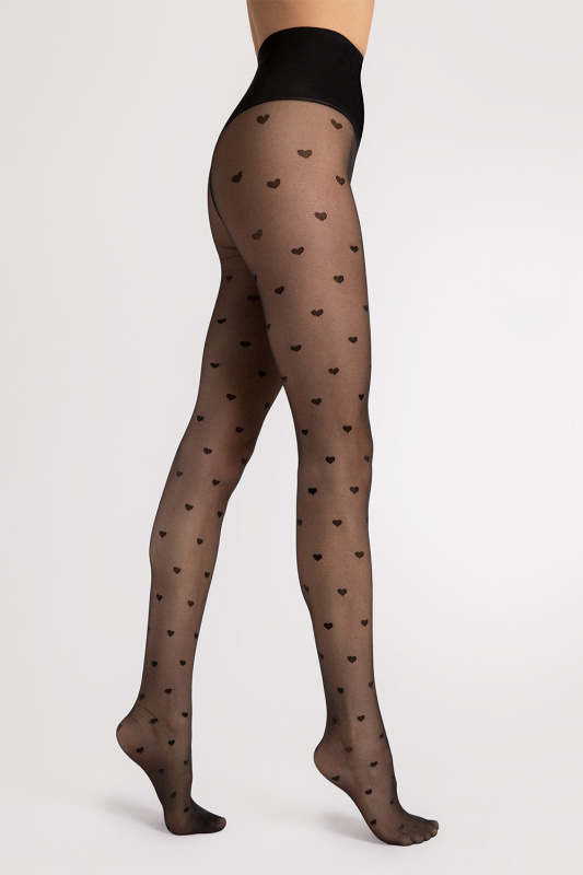 Silonkové punčocháče Fiore Heartbeat 20 DEN F5007 Barva: Černá, Velikost: 4-L